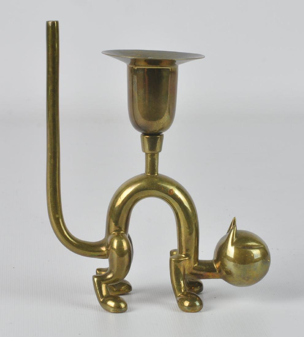 Hagenauer Whimsical Bronze Cat Candle Holder (1 of 8)