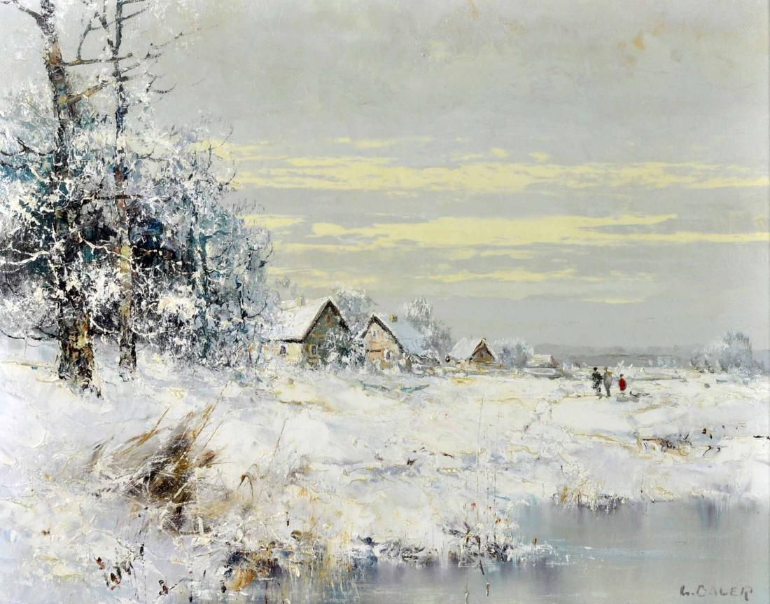 Willi Bauer "Snow" Oil Painting (1 of 9)