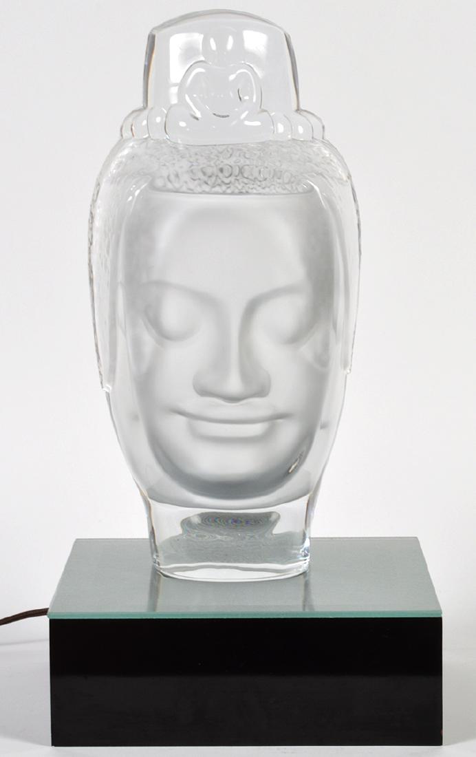 Daum Crystal Buddha Head w/ Lit Base (1 of 9)