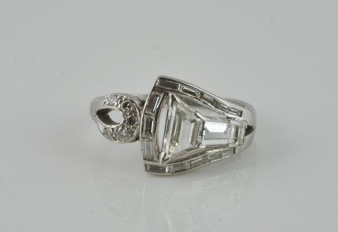 Platinum & Diamond Lady's Art Deco Ring (1 of 7)