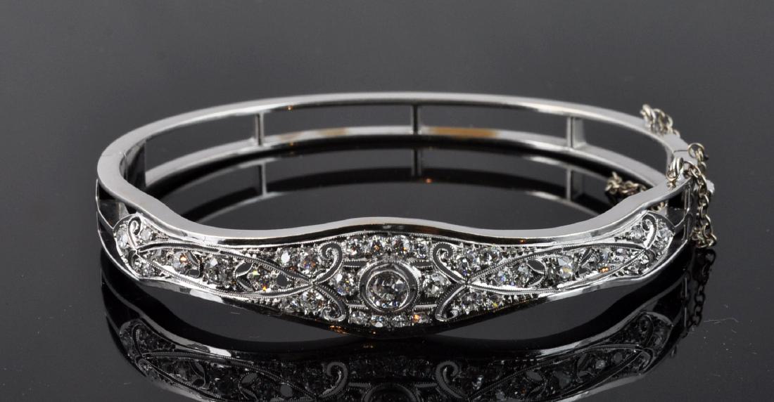 Vintage Diamond & White Gold Bangle Style Bracelet (1 of 9)