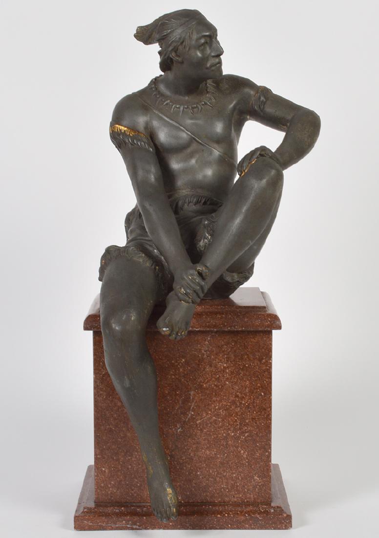 Bronze Indian Figurine on Porphyry Base (1 of 11)