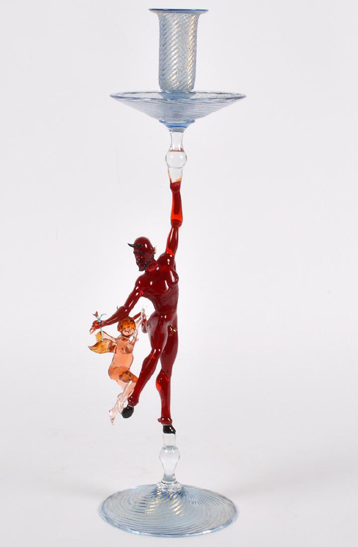 Large Lucio Bubacco Italian Art Glass Candlestick (1 of 10)