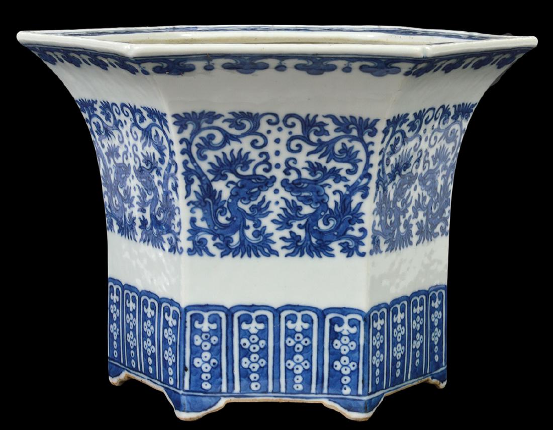 Chinese Antique Blue & White Planter (1 of 7)