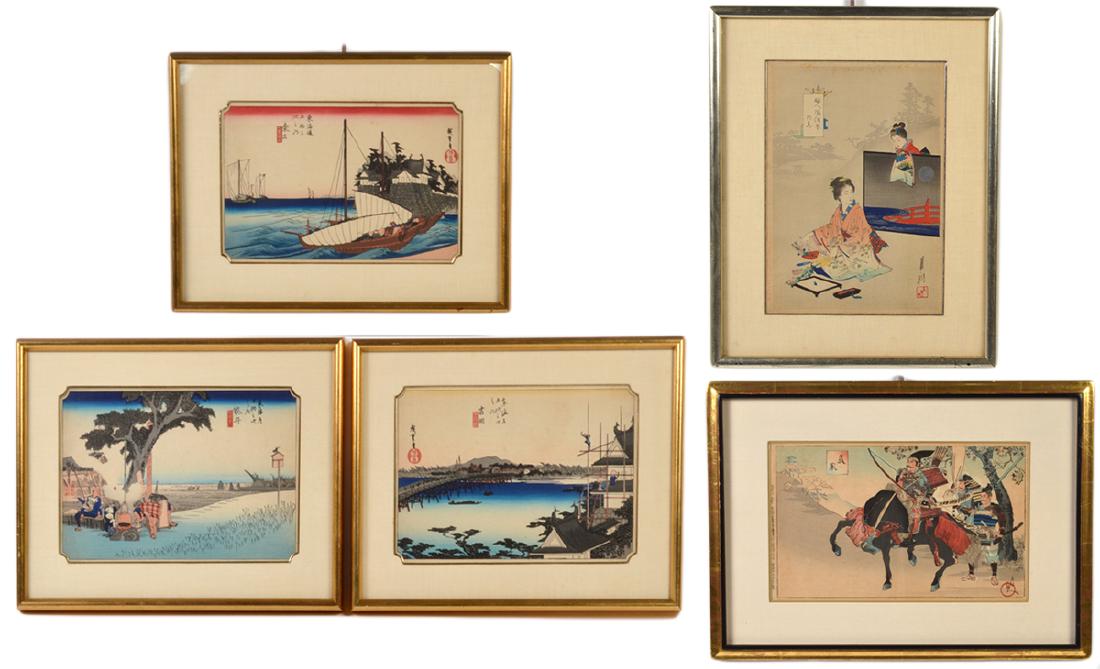 5 Japanese Wood Block Prints (1 of 20)