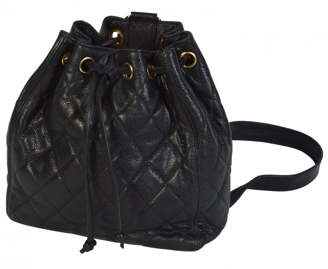 Vintage Black Caviar Leather CHANEL Backpack (1 of 13)