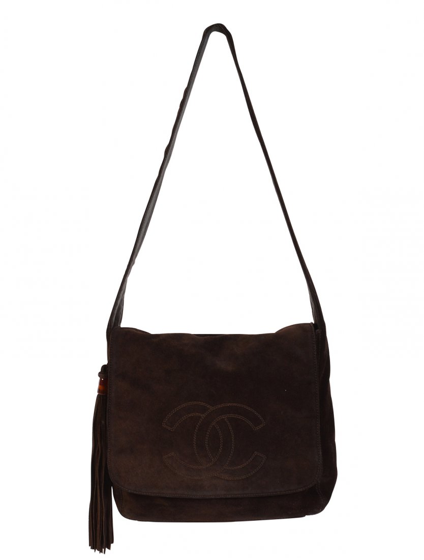 Vintage CHANEL 'Hobo' Brown Suede Bag (1 of 8)