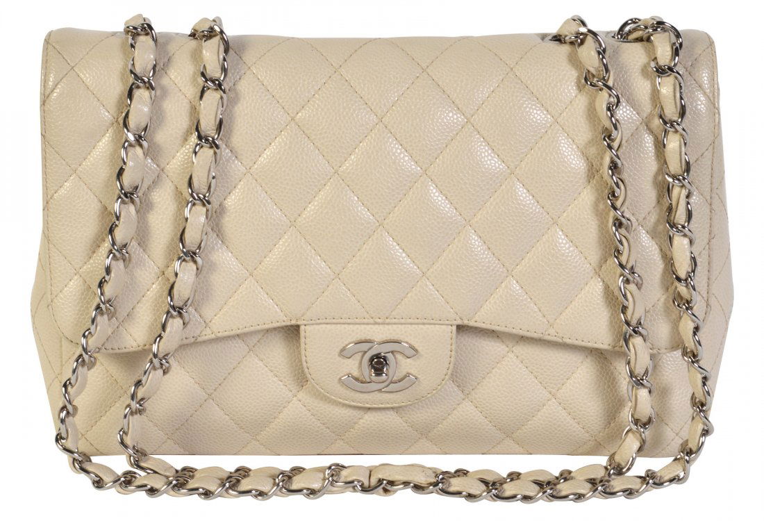 CHANEL Jumbo Claire Shoulder Bag w/ Caviar Leather (1 of 11)
