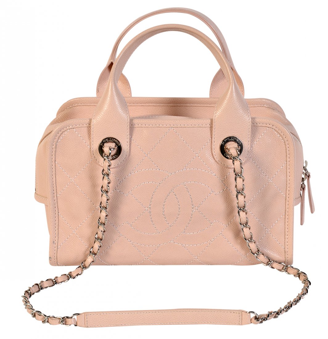 Pink Caviar Leather CHANEL 'Bowler' Bag (1 of 10)