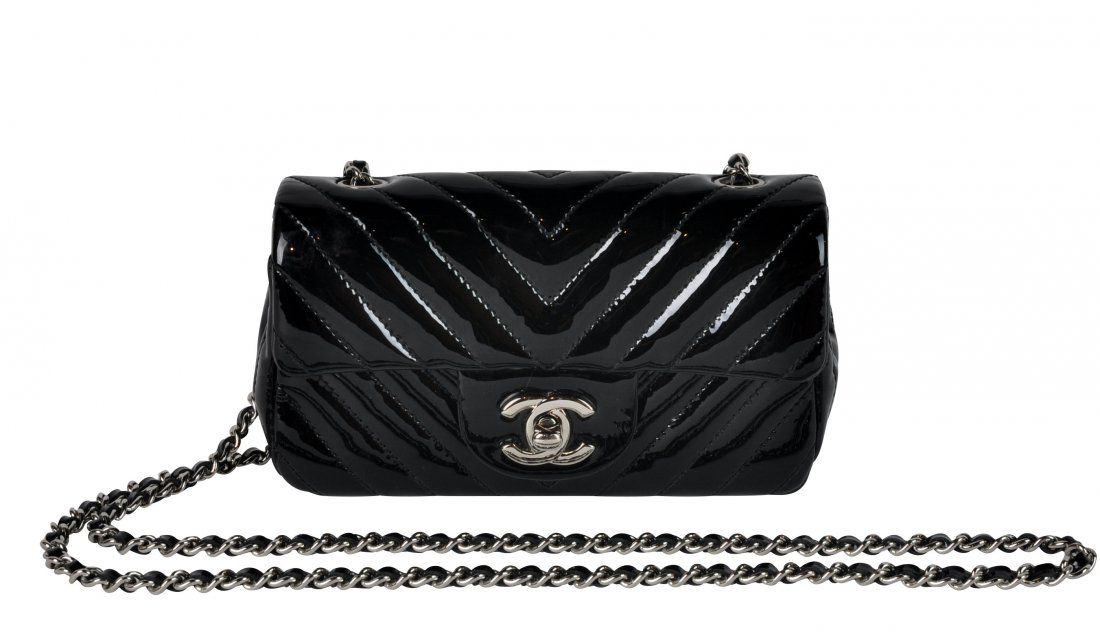 Mini Black Patent Leather CHANEL Bag (1 of 9)