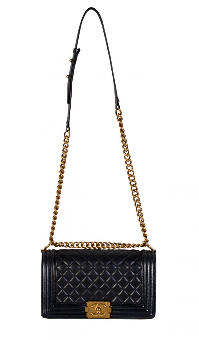 New CHANEL Black Lambskin 'Le Boy' Shoulder Bag (1 of 12)