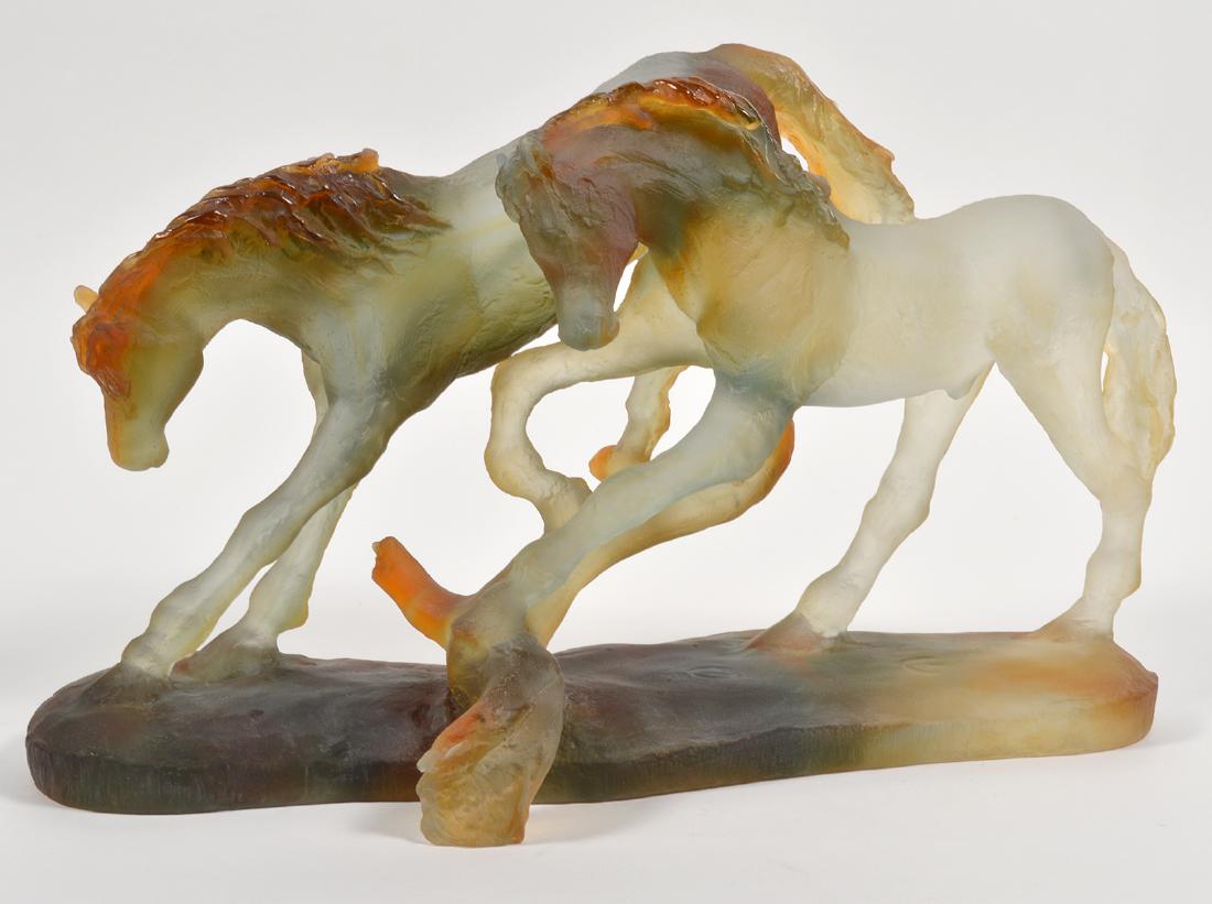 Large Daum Crystal 'Love Horses' Limited Edition (1 of 8)