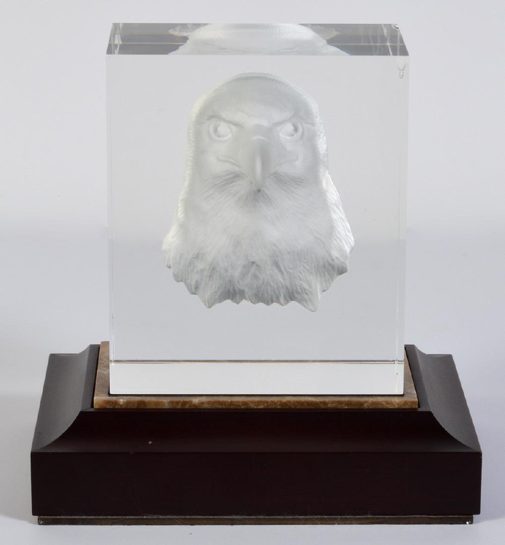 Rare Steuben Eagle Presentation Glass Block (1 of 8)