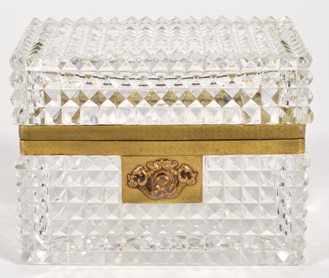 Baccarat Style French Cut Crystal & Bronze Box (1 of 7)