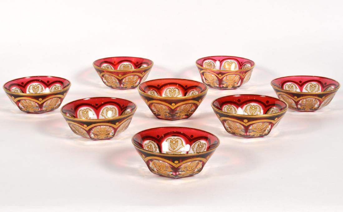 Eight Antique Baccarat Ruby Empire Finger Bowls (1 of 4)