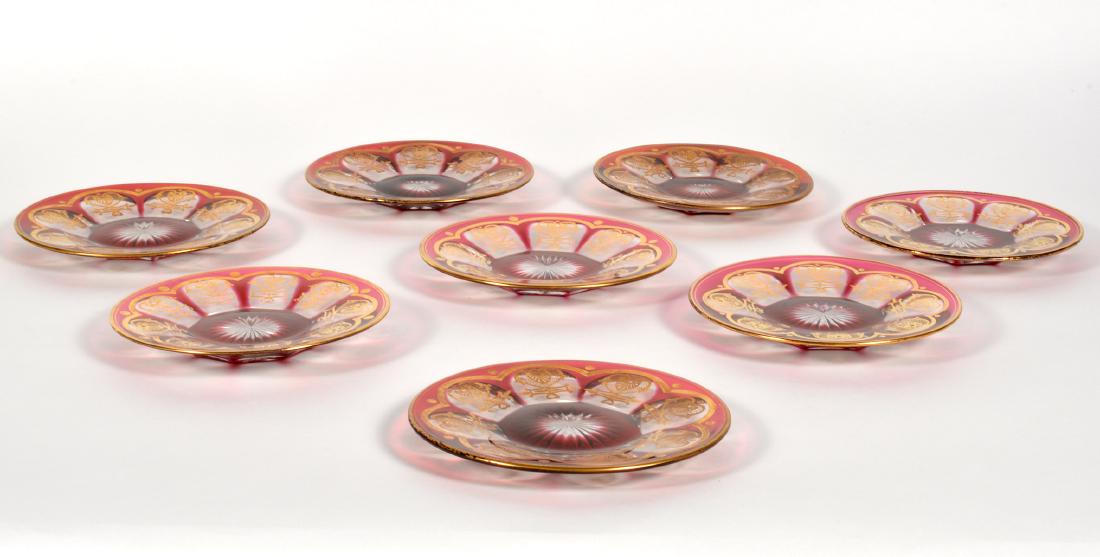 Eight Antique Baccarat Ruby Empire Small Plates (1 of 8)