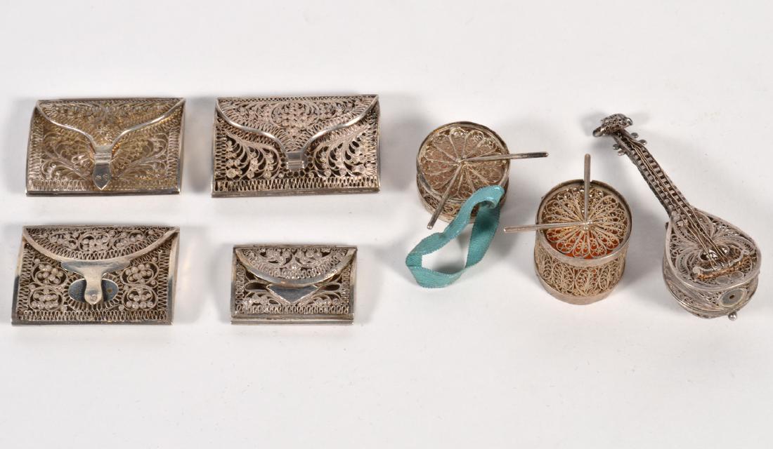 Group of 7 Silver Filigree Pomander / Vinaigrettes (1 of 8)