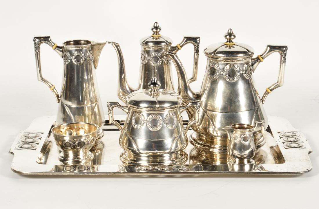 Austrian Art Deco 7 Pc. Silver Coffee/Tea Set (1 of 9)