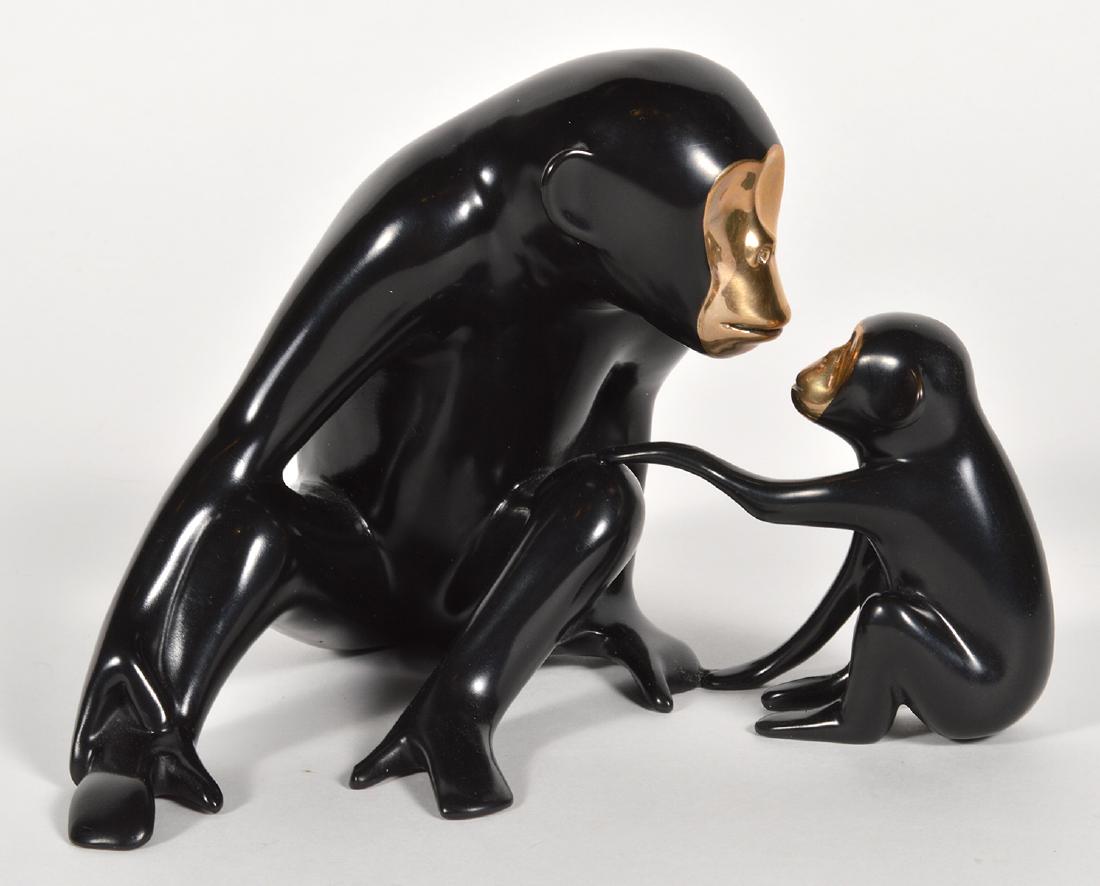 Loet Vanderveen 'Chimpanzee & Baby' Bronze (1 of 5)
