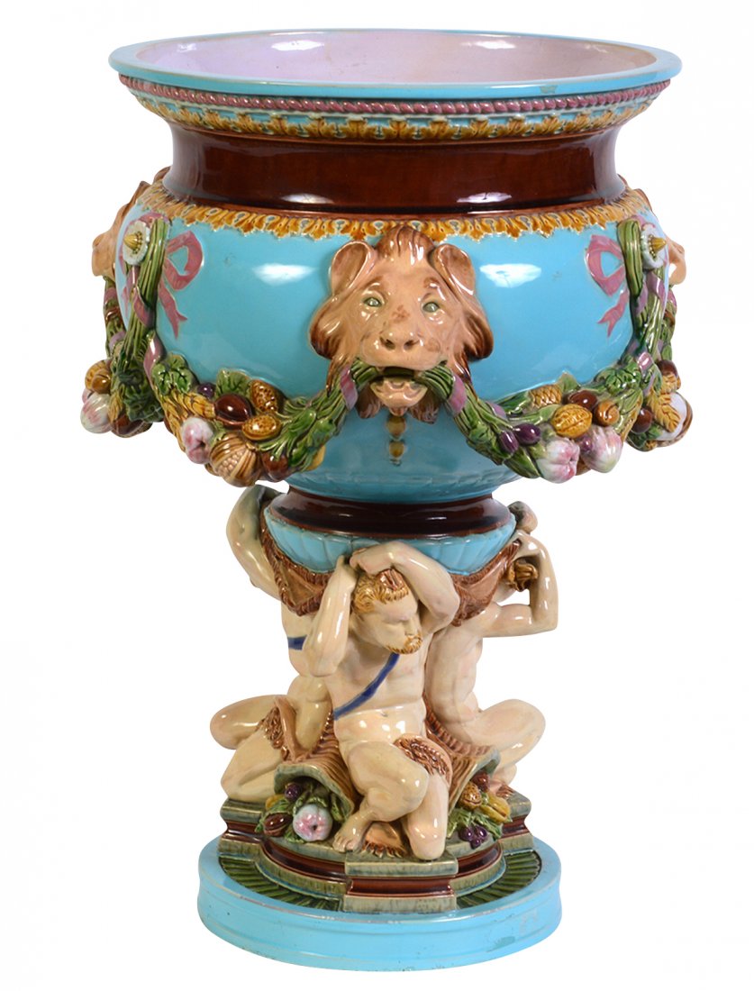 English Large Minton Majolica Jardiniere (1 of 10)