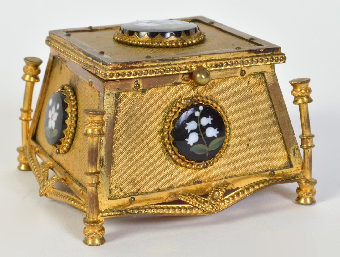 Victorian Bronze & Porcelain Trinket Box (1 of 9)