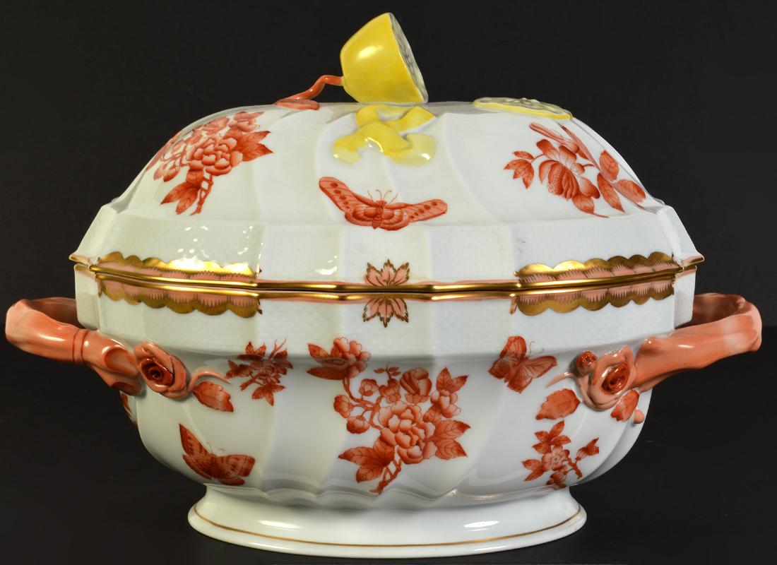 Herend Rust Chinese Bouquet Lidded Lemon Tureen (1 of 8)