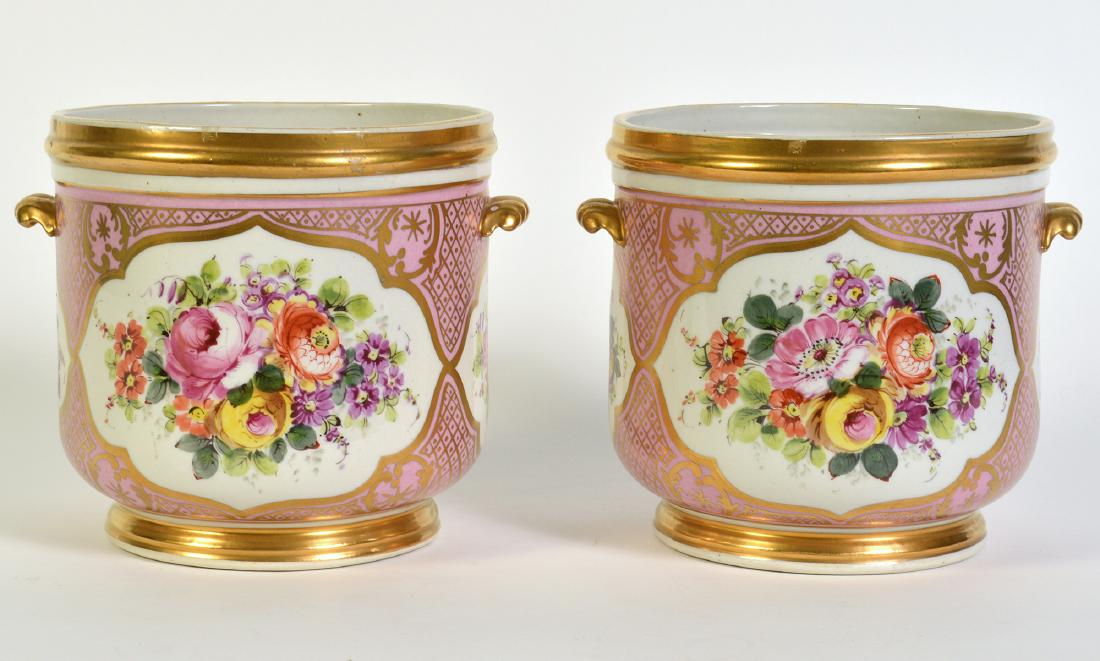 Pr. Old Paris Style Porcelain Cachpots (1 of 7)
