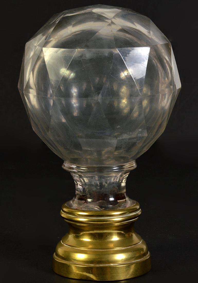 Clear Faceted Glass Newel Post (1 of 3)