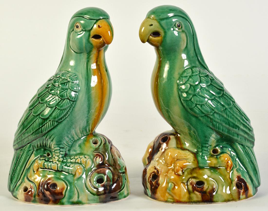 Pr. Glazed Porcelain Bird Figurines (1 of 5)
