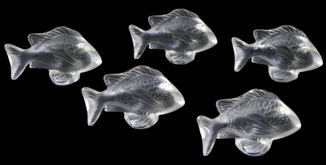 5 Lalique Crystal Fish Place Card Holders (1 of 4)