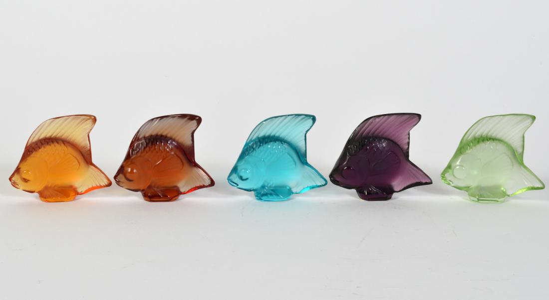 5 Lalique Crystal Colored Fish (1 of 5)
