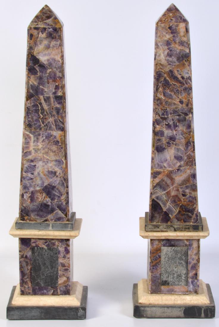 Rare Pair Derbyshire Blue John Obelisks (1 of 8)