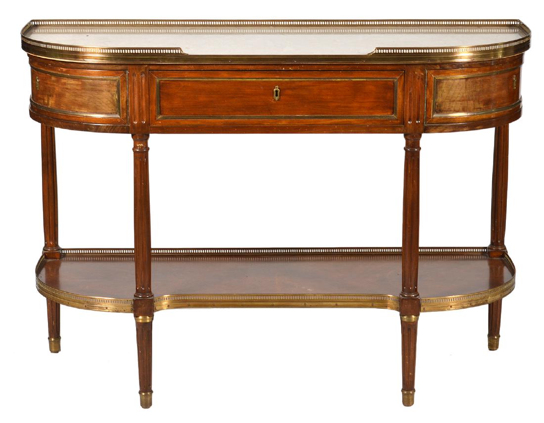 French Marble Top Demi-Lune Dessert Console (1 of 9)