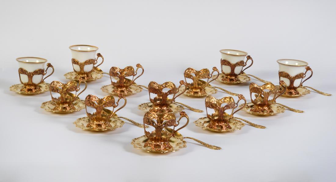 12 Sterling Reed & Barton Cup Holders w/ 4 Liners (1 of 5)