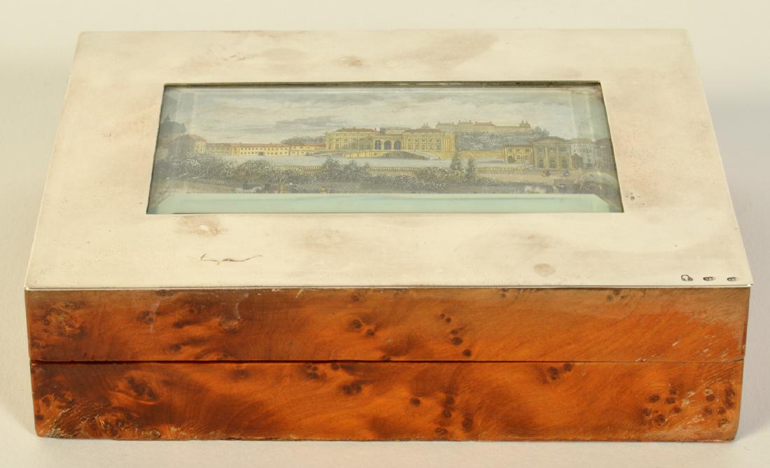 Sterling & Cedar Box with Miniature Scene on Lid (1 of 7)