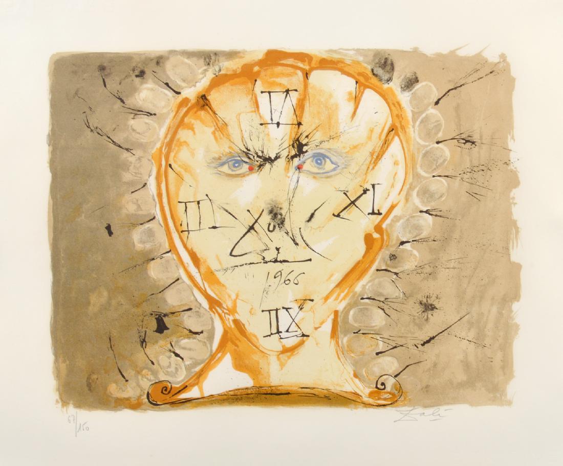 Salvador Dali Self Portrait Sundial Lithograph (1 of 6)