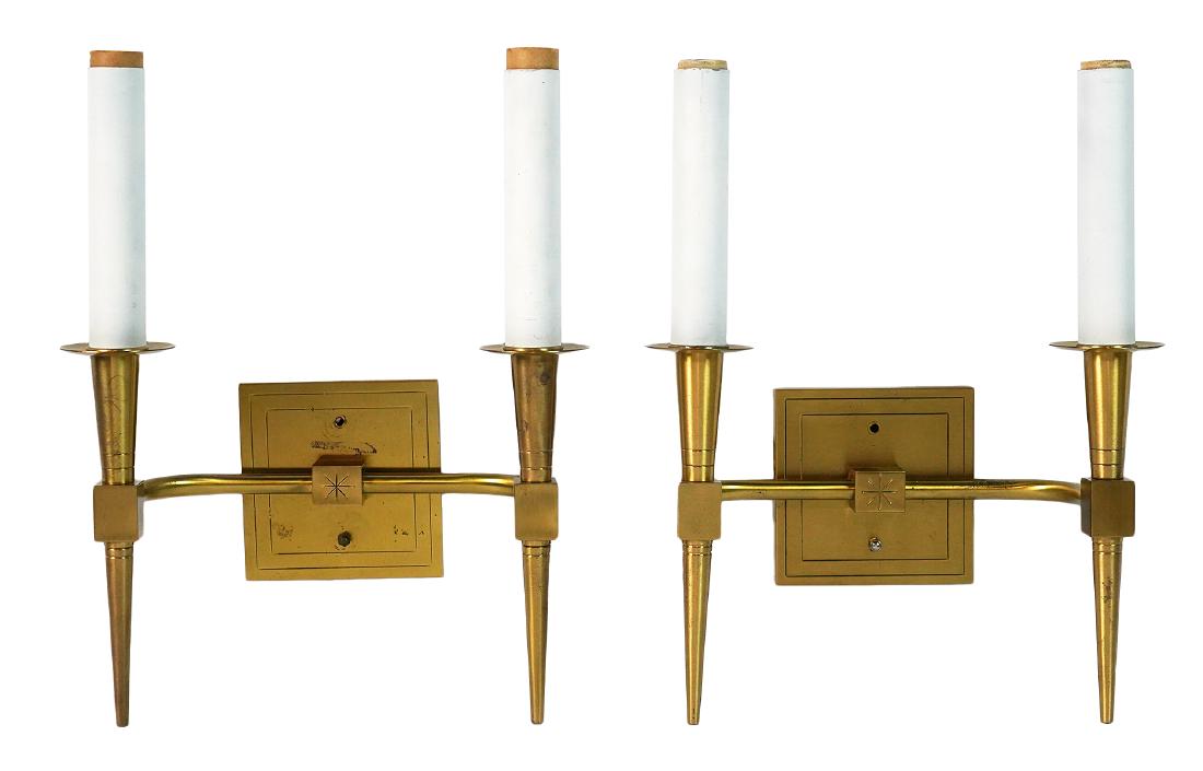 Pair Tommi Parzinger Brass Wall Sconces (1 of 4)