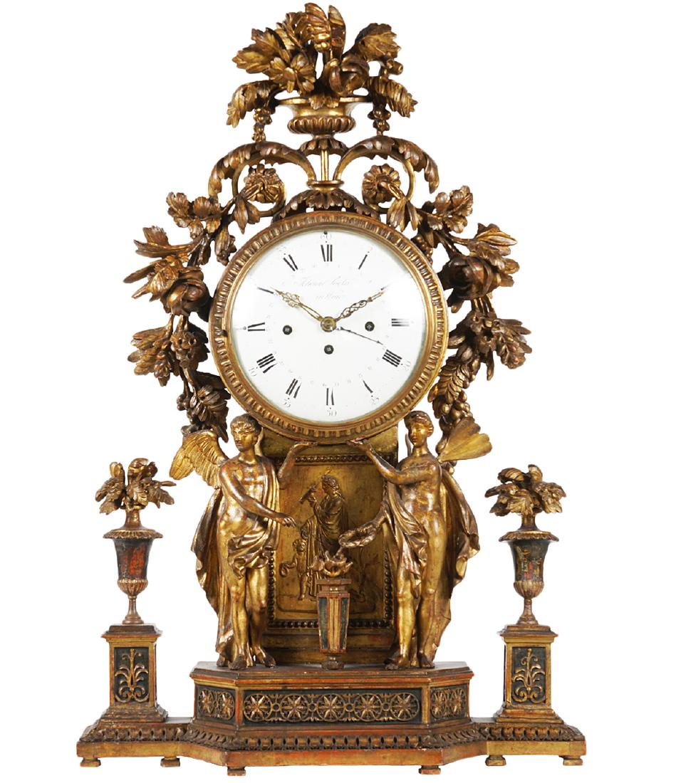 18/19 C. Johann Sachs Carved Wood Clock (1 of 17)