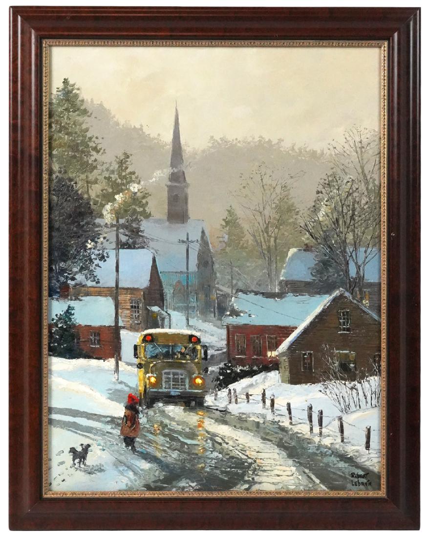 Robert Lebron 'Winter School Bus' O/C (1 of 10)