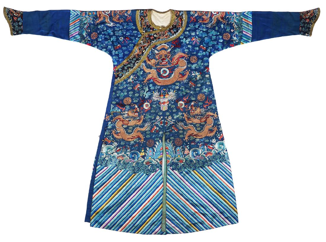 Chinese Qing Dynasty Silk Imperial Dragon Robe