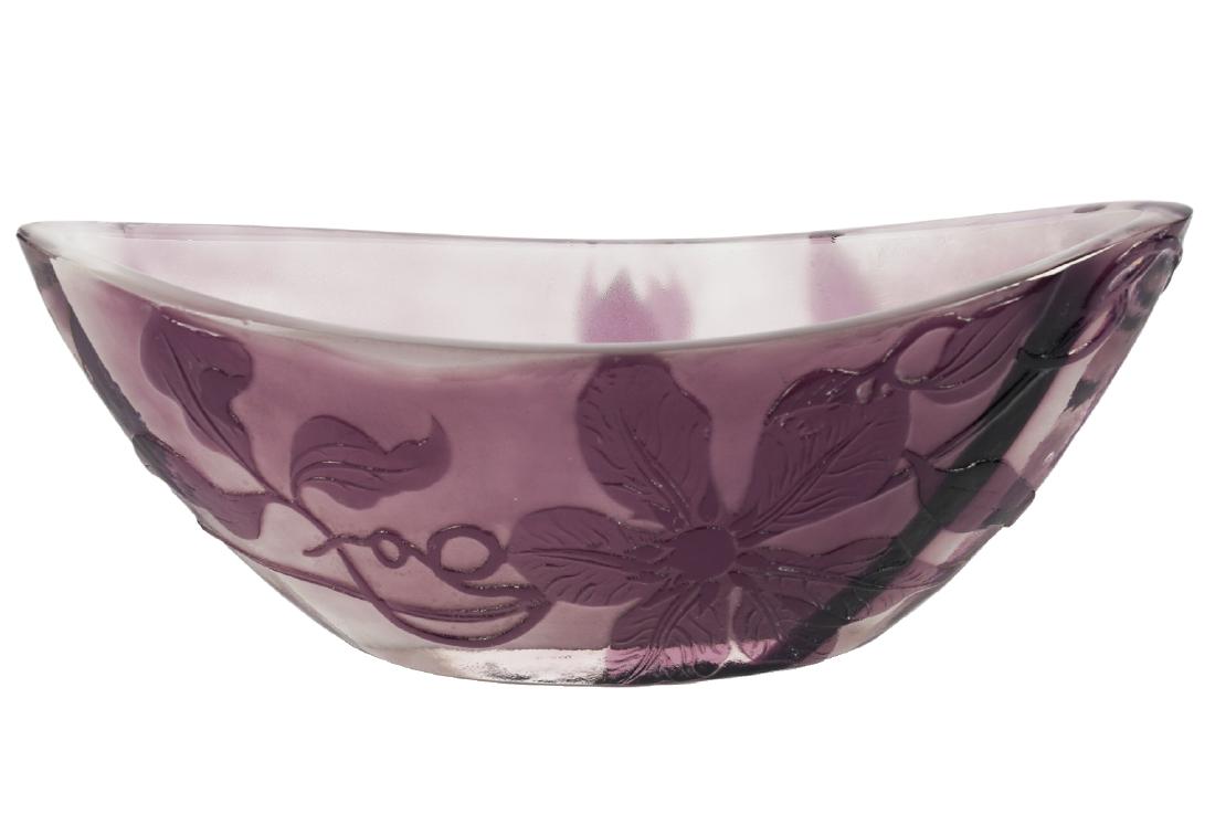 Galle Overlay Art Glass Boat Shaped Dish (1 of 7)