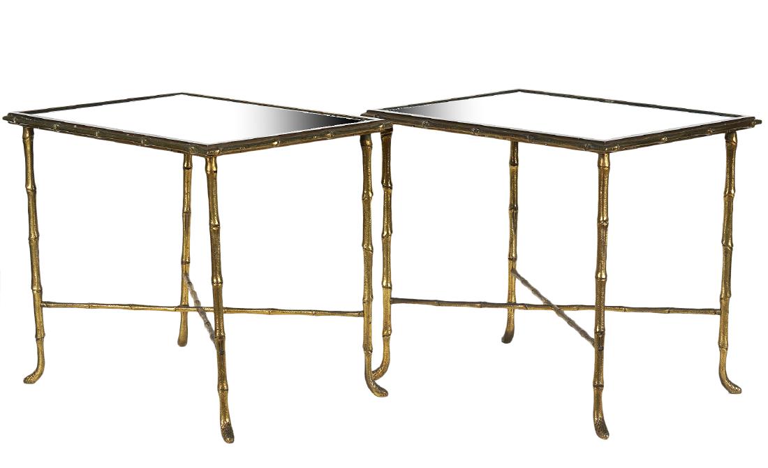 Pr. Maison Jansen Style Bamboo Bronze Tables (1 of 9)