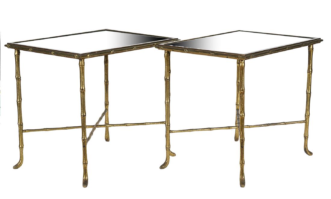 Pr. Maison Jansen Style Bamboo Bronze Tables (1 of 9)