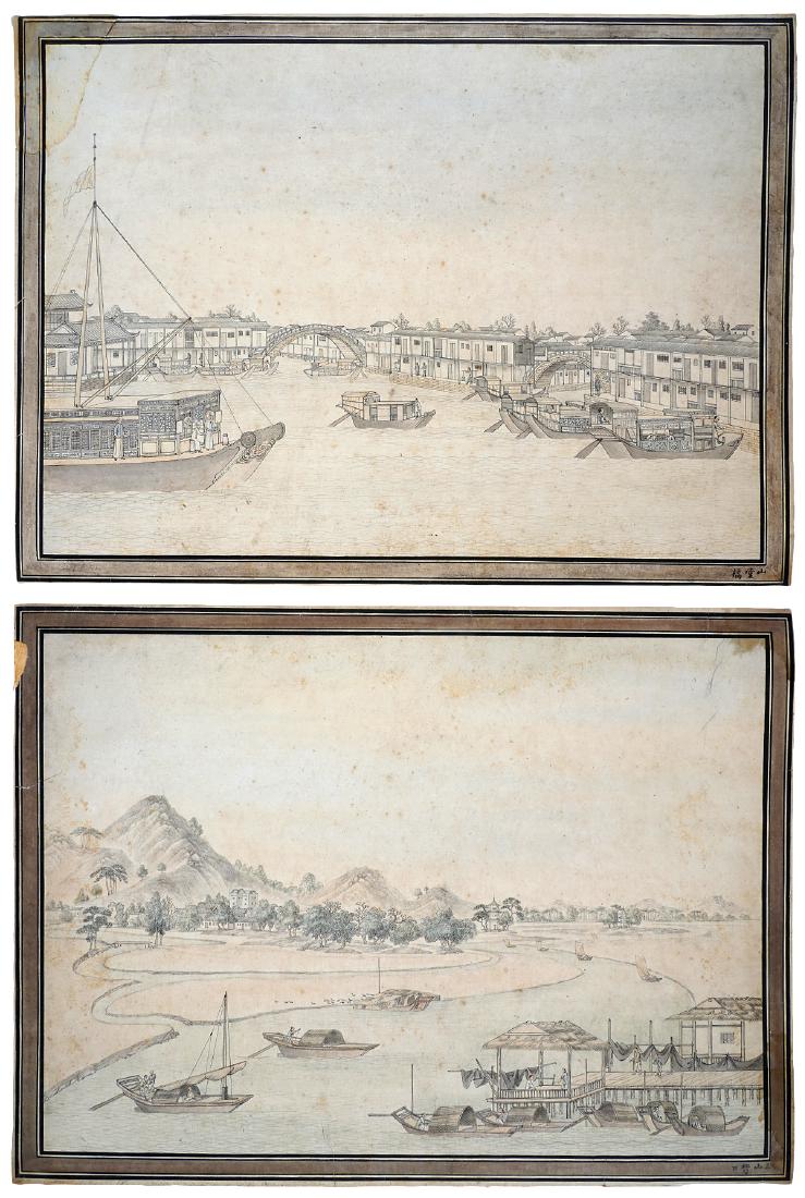 2 Hong Kong/Cantonese School Watercolors on Paper (1 of 16)