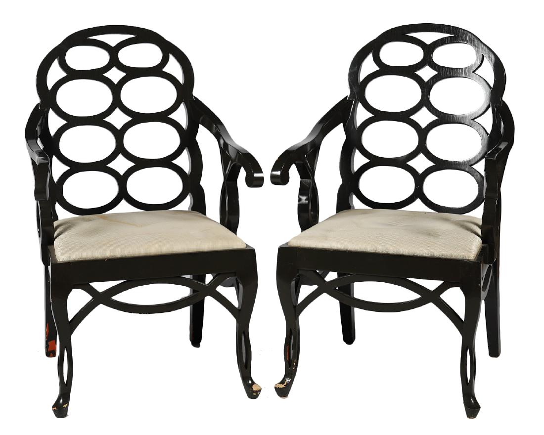 Pr. of Frances Elkins Style 'Loop' Arm Chairs (1 of 8)