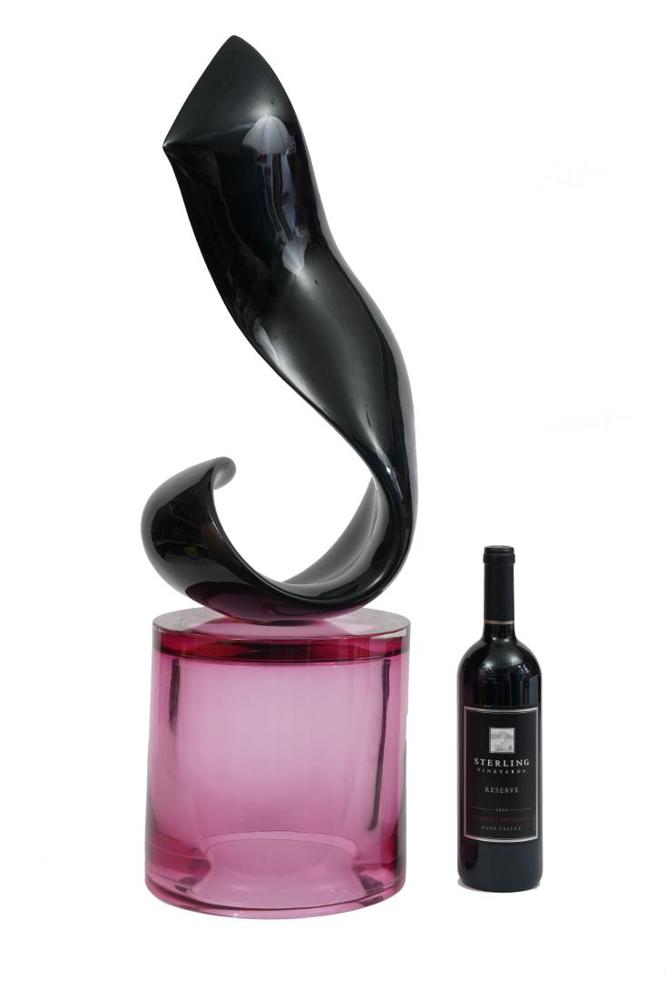 Large Pino Signoretti Black & Rose Glass Sculpture (1 of 6)