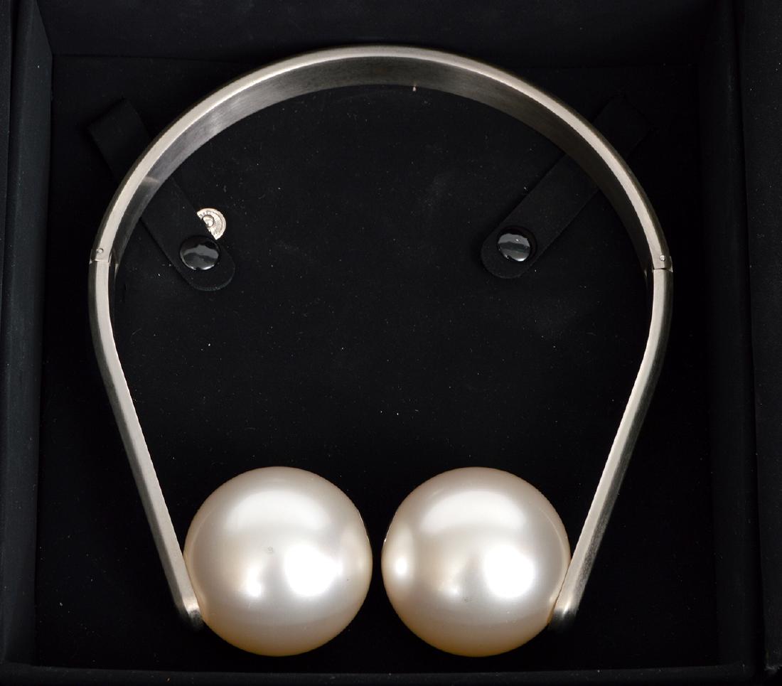 Rare CHANEL Silver & Faux Pearl Choker- Runway Pc (1 of 10)