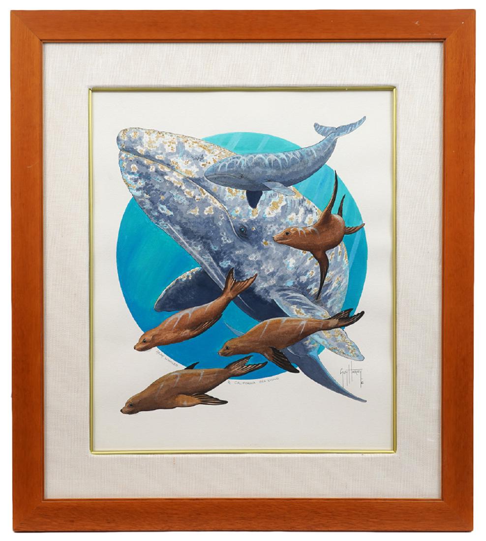 Original Guy Harvey Whales & Sea Lions Watercolor (1 of 7)