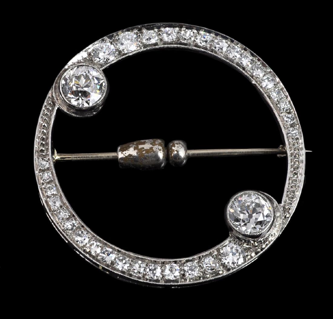 14kt White Gold & Diamond Circle Pin (1 of 4)