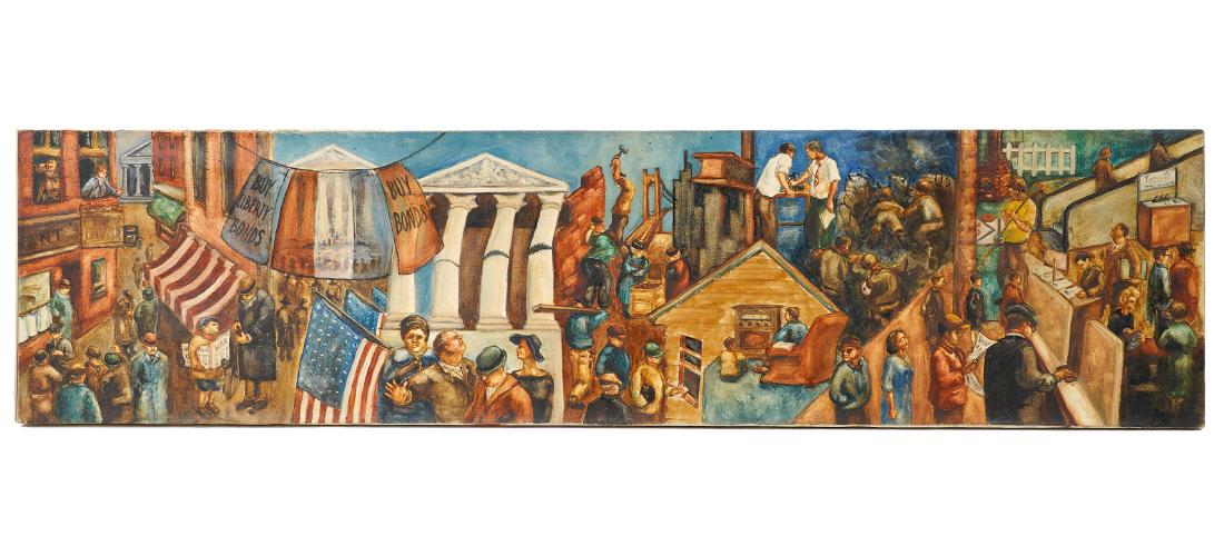 WPA School Painting Oil on Canvas (1 of 6)